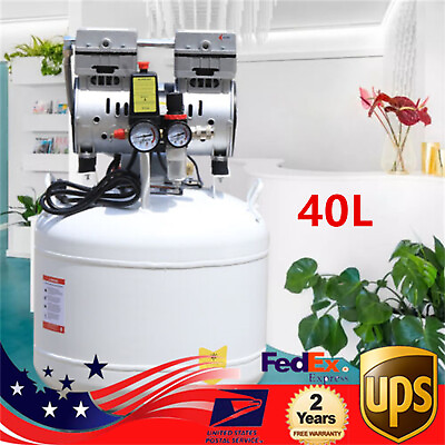 #ad 40L Portable Dental Air Compressor Oil Free Silent Air Pump 110V 0.75KW NEW $304.00