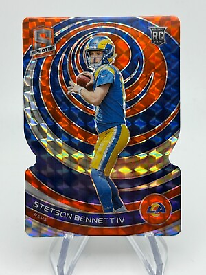 #ad 2023 Spectra STETSON BENNETT IV Neon Orange Rookie 15 #171 Los Angeles Rams $29.99