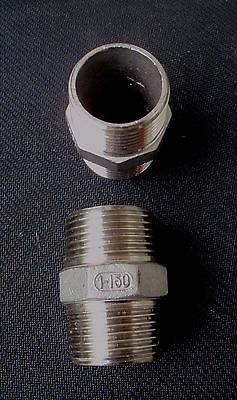 #ad HN 100 2 Pack Stainless Steel Hex Close Nipple 1quot; Npt $16.95