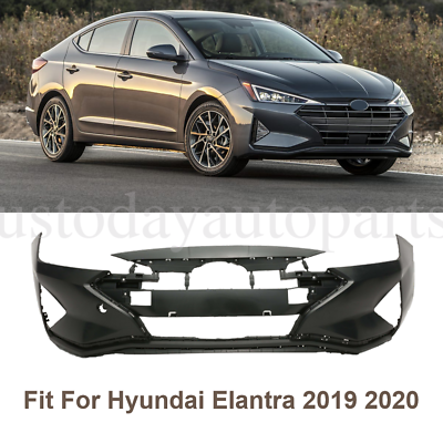 #ad Front Bumper Cover For 2019 2020 Hyundai Elantra Sedan Primered New Not Fold $164.00