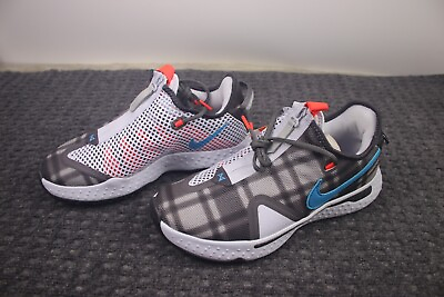 #ad Nike Air Shoes PG 4 Football Gray Blue Plaid CD5082 02 Mens US Size 8 Basketball $74.95