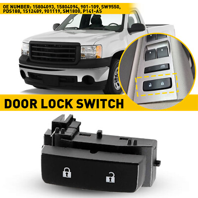 #ad Master Door Driver Switch Lock Side for Chevy 2008 2013 Silverado 1500 GMC $10.44