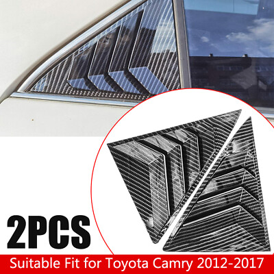 #ad 2x Carbon Fiber Style Side Window Louver Shutter Cover for Toyota Camry 12 17 $23.99