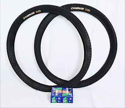 #ad Two 2 26quot; x 2.125quot; COMPASS Bicycle Tire Tube Beach Cruiser Black Beach Cruiser $33.99