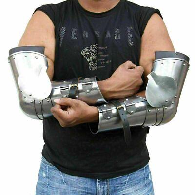 #ad Medieval Reenactment Hand forged Steel Arm Guard Battle Armor 16 Ga SCA combat $197.99