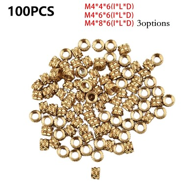 #ad 100PCS Knurled Brass Internal Threaded Nut Ideal for 3D Printer Hardware $9.42