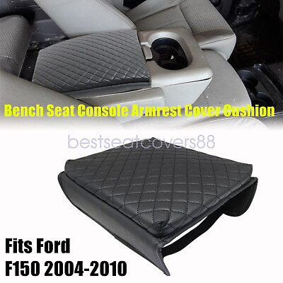 #ad Fit For 2004 2008 Ford F150 Anti Scratch Leather Black Console Lid Armrest Cover $15.49