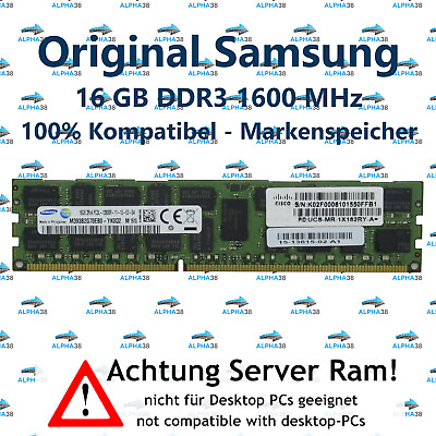 #ad 16 GB Rdimm ECC Reg DDR3 1600 Supermicro F627R2 RTF627R2 RTBServer RAM $14.06