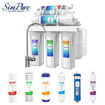#ad 6 Stage Alkaline Under Sink Reverse Osmosis Drinking System Extra 6 Water Filter $185.99