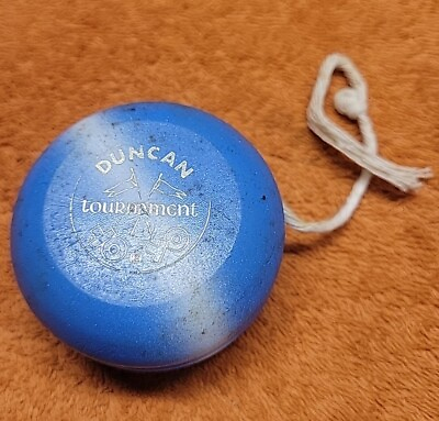 #ad L Vintage Duncan Wooden Crossed Flags Tournament Replica YoYo Blue $8.95