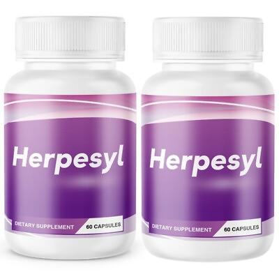 #ad All Natural Herpes Treatment Capsules Herpesyl 120 Capsules 2 pack $65.00