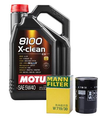 #ad 5L Motul 8100 X CLEAN 5W 40 Mann Filter Engine Motor Oil Kit Beetle 2.0 $60.95