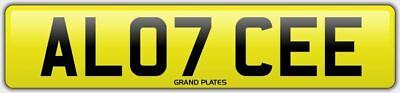 #ad ALICE REGISTRATION ALICES NUMBER PLATE AL07 CEE ALICE#x27;S NO FEES 2007 CARS ONWARD GBP 899.00