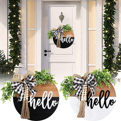 #ad Welcome Door Hello Sign for Front Door Outdoor Porch Home Hanging Decorations UK $19.22