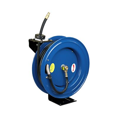 #ad Cyclone Pneumatic CP3688 Retracable Air Hose Reel Blue 3 8 in x 50 ft $114.99