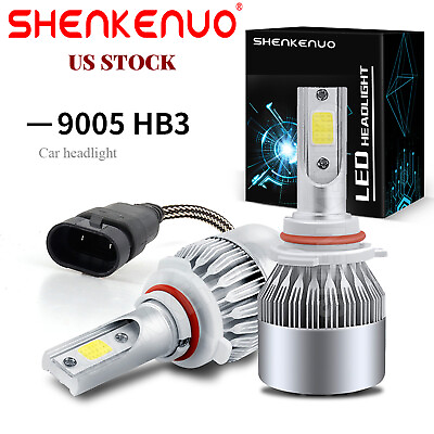 #ad C6 9005 HB3 LED Headlight Bulbs High Beam 6000K Bright White Conversion Kit 2PCS $17.63
