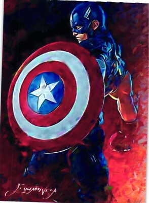 #ad Captain America 2018 Authentic Artist Signed Limited Edition Print Card 48 of 50 $19.95