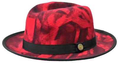 #ad NEW Mens Bruno Capelo Fashion Dress Fedora Hat 100% Wool Kingston Red Black USA $104.99