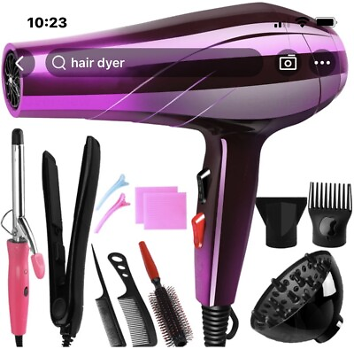#ad Hair Dryer Styling Blow Dryer Hot Cold air Professional tools electric US plug $65.00