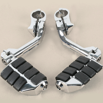 #ad Chrome Long Highway Foot Pegs For Harley Road King Street Glide 1 1 4quot; Bars $35.99
