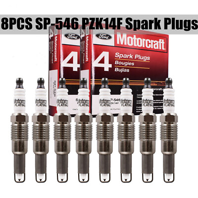 #ad 8Pcs Motorcraft SP546 Spark Plugs SP 546 PZK14F Genuine New For Ford F150 F250 $38.88