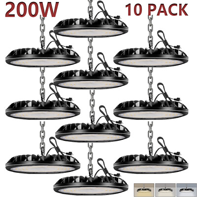 #ad 10 Pack 200W UFO LED High Bay Light Factory Warehouse Industrial Commercial Shop $198.99