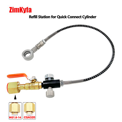 #ad CO2 Adapter Hose Ball Valve Refill Station for Soda Quick Connect DUO Terra Art $38.99