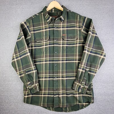 #ad Orvis Shirt Jacket Men#x27;s LT Tall Heavy Flannel Shacket Hand Pockets 100% Cotton $24.99