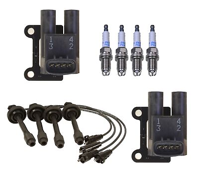 #ad Denso 2 Ignition Coils Wire Set 4 Double Platinum Spark Plug Kit For Toyota 1.8L $209.95
