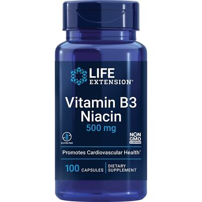 #ad Life Extension Vitamin B3 Niacin 500 mg 100 Caps $6.00
