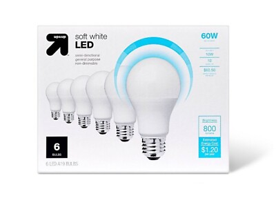 #ad 60W 6pk LED Soft White Light Bulb Upamp;Up™ $9.99