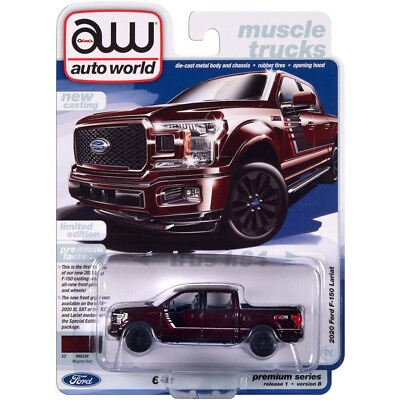 #ad 2020 Ford F 150 Truck Gray w Hood amp; Side Stripes 1:64 Model Auto World AWS150A $7.99