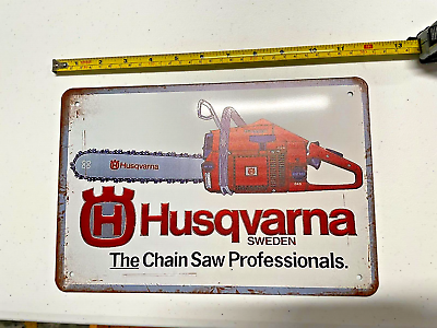 #ad Husqvarna Chain Saws Tin Sign Logo Chainsaws Metal Art Garage Sweden Lumberjack $11.95
