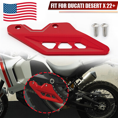 #ad Red Fits Ducati Desert X 22 24 Motorcycle Aluminum Chain Guard Cover Accessories $21.99