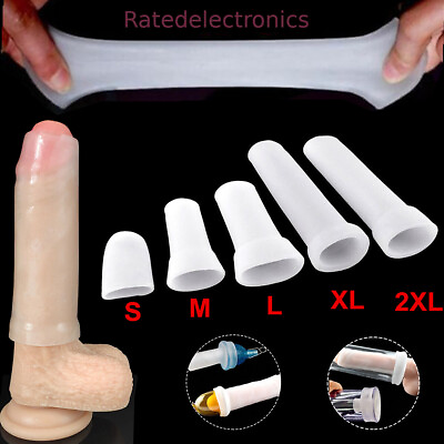 #ad 2Pcs Set Penis Silicone Sleeve for Extender Stretcher Max Vacuum Enlargement USA $7.79