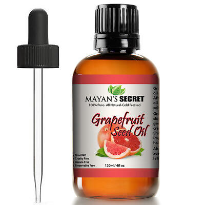 #ad 100% Pure Cold Pressed Grapefruit seed Essential Oil with Glass Bottle huge 4 Oz $12.99