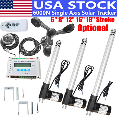 #ad #ad Complete Kits: Single Axis Solar Tracker 6000N Linear Actuator LCD Controller $119.99