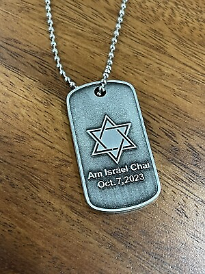 #ad Star of David Military Necklace Am Israel Chai Oct 7 2023 $18.00