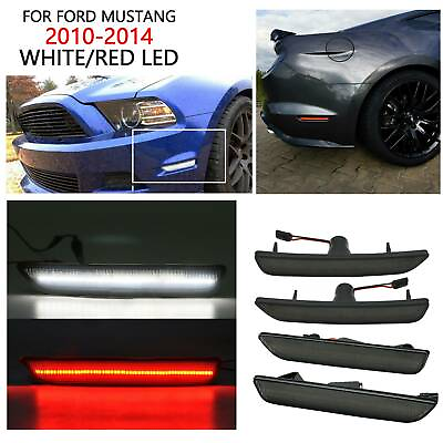 #ad FrontRear White Red LED Side Marker Light Smoke Lens For 2010 2014 Ford Mustang $32.17