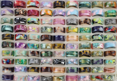 #ad Wholesale Bulk Lots 40pcs Fashion Lady#x27;s Jewelry Charm Mixed Resin Rings $21.99