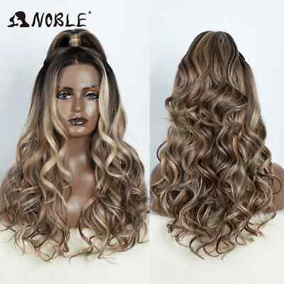 #ad Highlight 13x2 Lace Front Wig Synthetic 24 inch Body Wavy blonde Wig Cosplay Wig $66.94