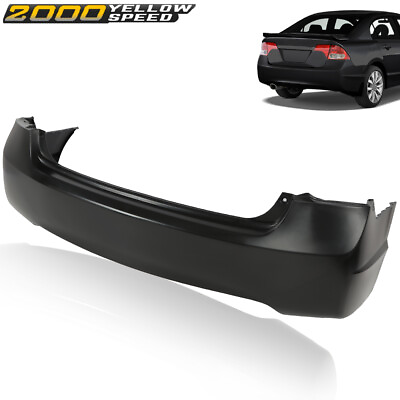 #ad Rear Bumper Cover Fit for 2006 2011 Honda Civic Sedan 4dr Replacement $92.40