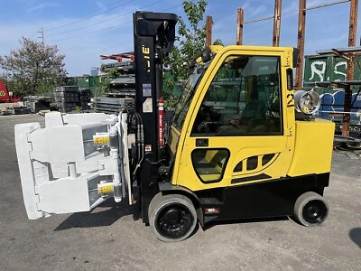 #ad 12000 POUND HYSTER MODEL S120FTPRS ENCLOSED CAB ROLL CLAMP FORKLIFT MFG. 2017 $41850.00