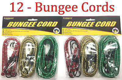 #ad 12pc Bungee Cord Tie Down Straps Bungie Assortment Set 12quot; 24quot; amp; 36quot; $11.99