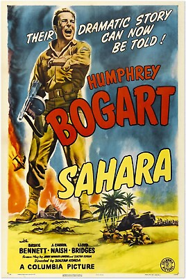 #ad #ad Sahara Vintage Movie Poster Humphrey Bogart WW2 $10.99