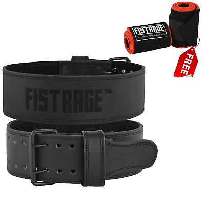 #ad FISTRAGE Power Lifting Emboss Leather Buckle belt For Heavy Lifting $34.99