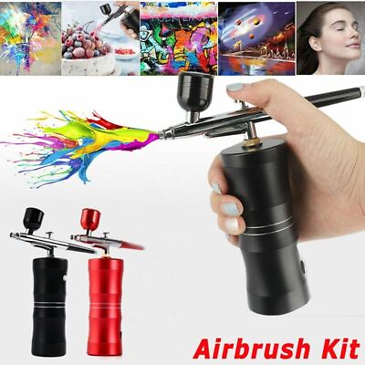 #ad Portable Air Compressor Kit Air Brush Paint Spray Gun Nail Tattoo Art Airbrush $18.90