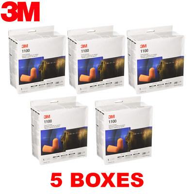 #ad 3M 1100 Foam Uncorded 29dB Earplugs 5 Boxes $125.00