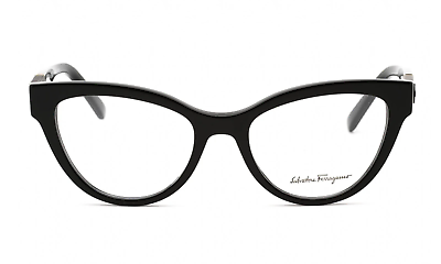 #ad New FERRAGAMO SF2920 001 52mm Black Thick Cat Eye Eyeglasses Frames Italy $59.90