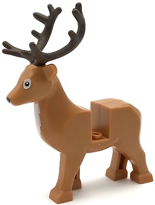 #ad Lego New Deer with Dark Brown Antlers Reindeer Christmas Xmas Figure Piece $8.99